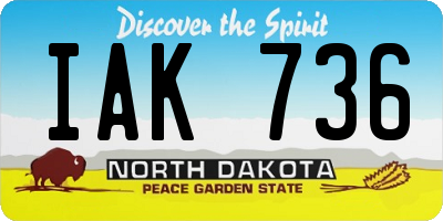 ND license plate IAK736