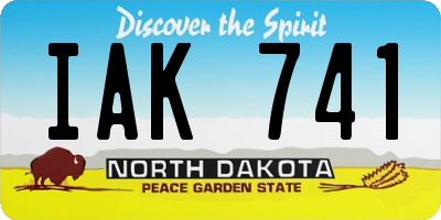 ND license plate IAK741