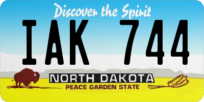ND license plate IAK744
