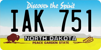 ND license plate IAK751