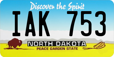 ND license plate IAK753