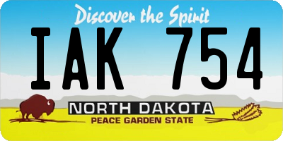 ND license plate IAK754