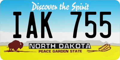 ND license plate IAK755