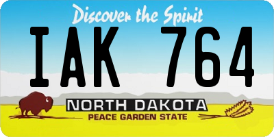 ND license plate IAK764
