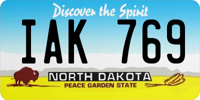 ND license plate IAK769