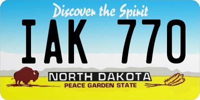 ND license plate IAK770