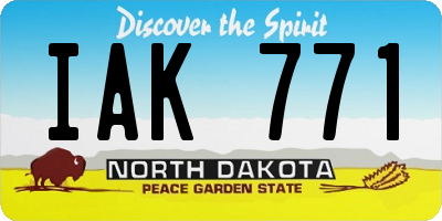 ND license plate IAK771