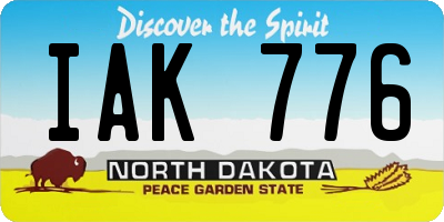 ND license plate IAK776