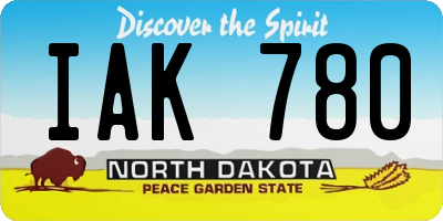 ND license plate IAK780