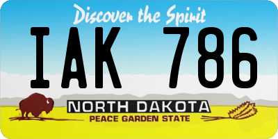 ND license plate IAK786