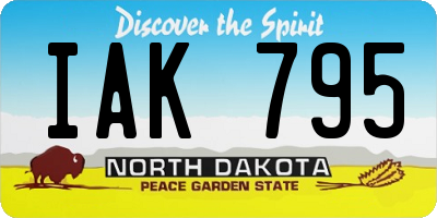 ND license plate IAK795