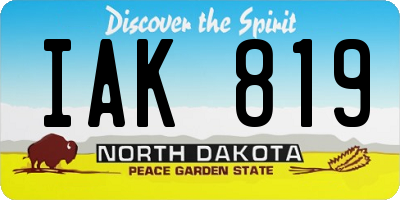 ND license plate IAK819