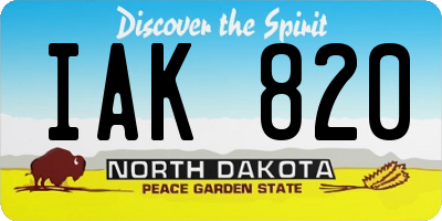 ND license plate IAK820