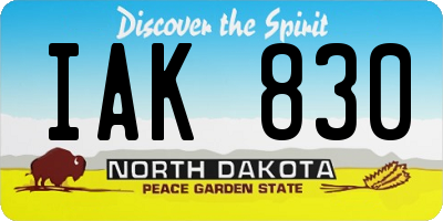 ND license plate IAK830