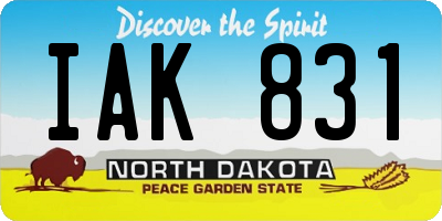 ND license plate IAK831