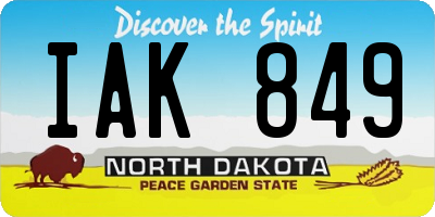 ND license plate IAK849