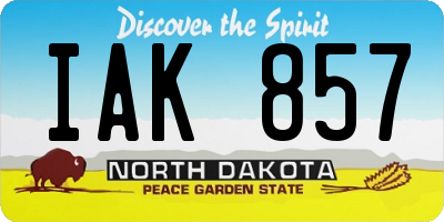 ND license plate IAK857