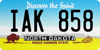 ND license plate IAK858