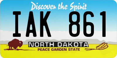 ND license plate IAK861