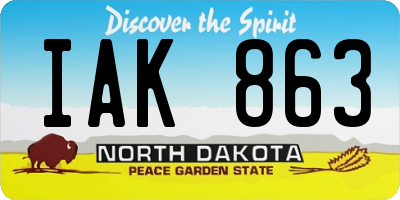ND license plate IAK863