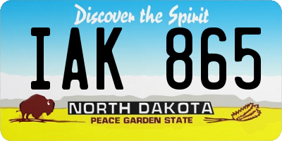 ND license plate IAK865
