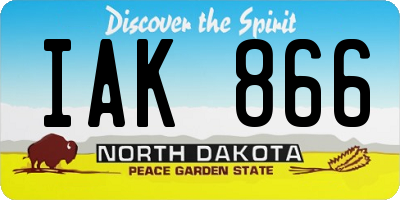 ND license plate IAK866