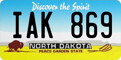 ND license plate IAK869
