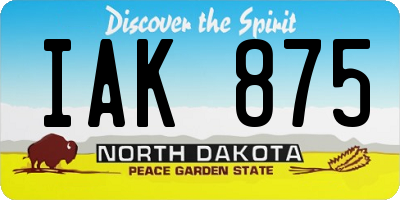 ND license plate IAK875