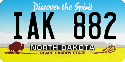 ND license plate IAK882