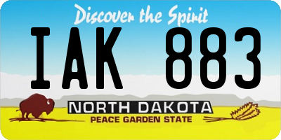 ND license plate IAK883