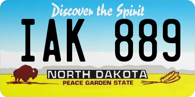 ND license plate IAK889