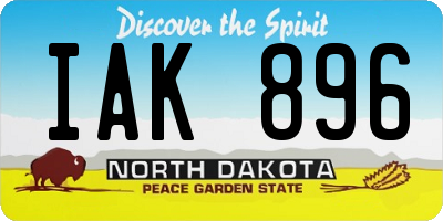 ND license plate IAK896