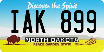 ND license plate IAK899