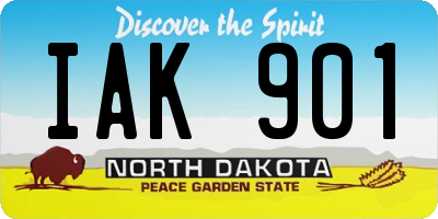 ND license plate IAK901
