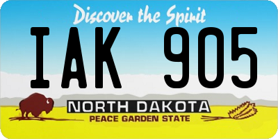 ND license plate IAK905