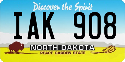 ND license plate IAK908