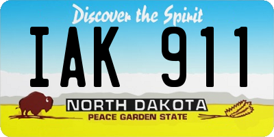ND license plate IAK911