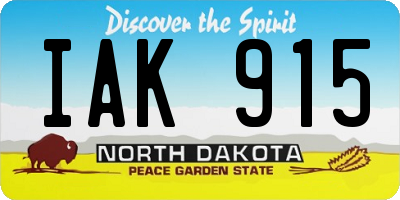 ND license plate IAK915