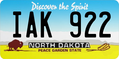 ND license plate IAK922