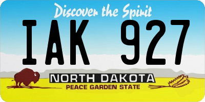ND license plate IAK927