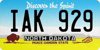 ND license plate IAK929