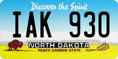 ND license plate IAK930