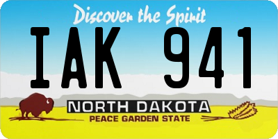 ND license plate IAK941