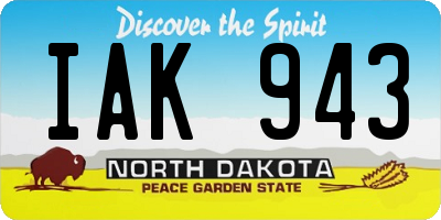 ND license plate IAK943