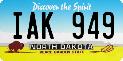 ND license plate IAK949