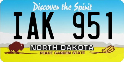 ND license plate IAK951