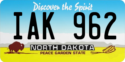 ND license plate IAK962