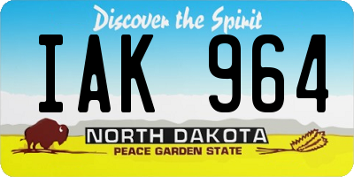 ND license plate IAK964