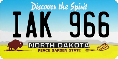 ND license plate IAK966