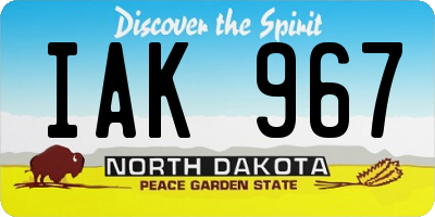 ND license plate IAK967